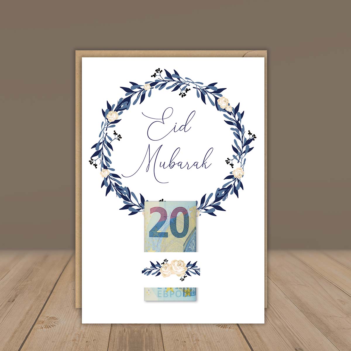 5er Eid Karte für Geldgeschenke mit Kuvert „Blau“