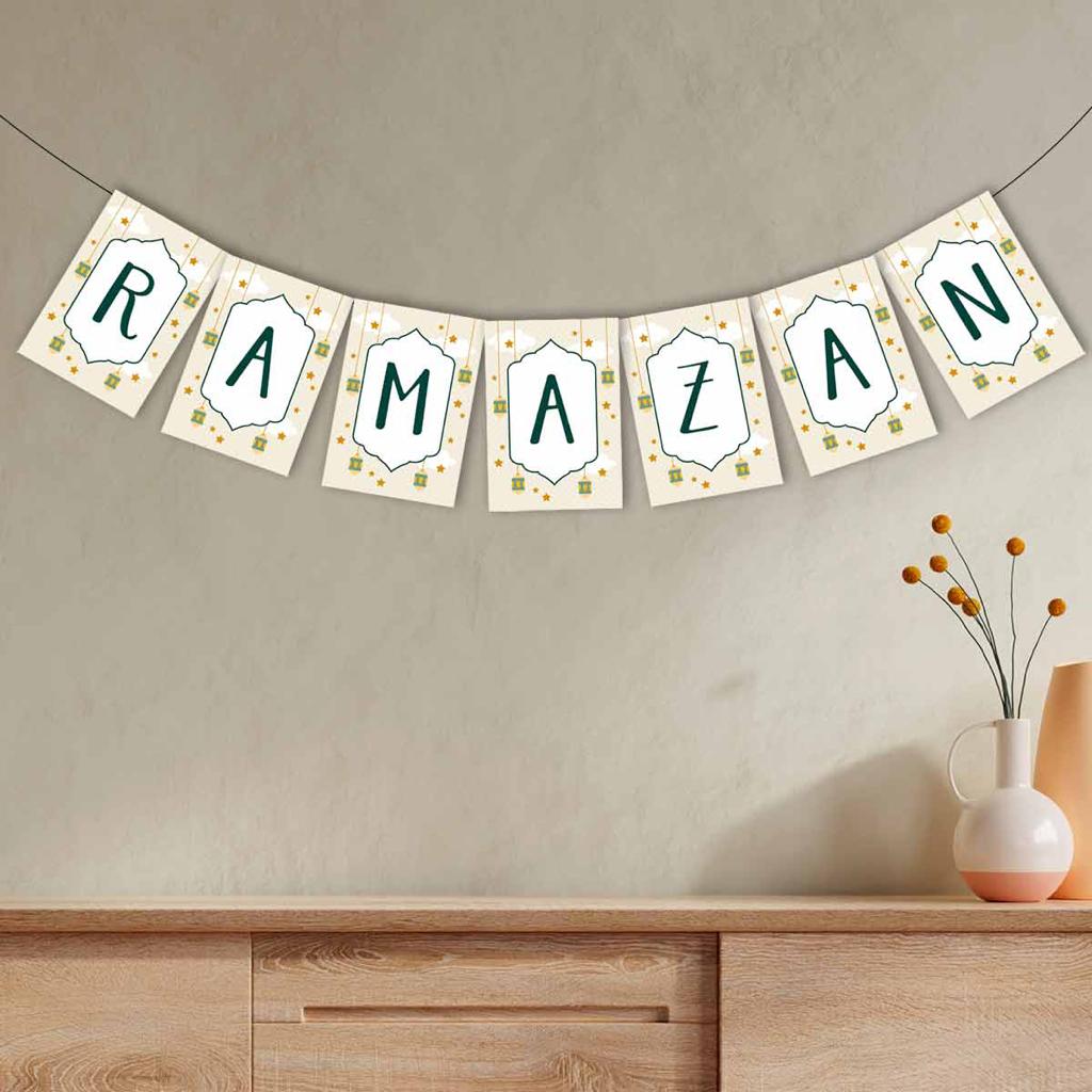 Ramadan Kalender und Deko Set „Beige“ (70-teilig)