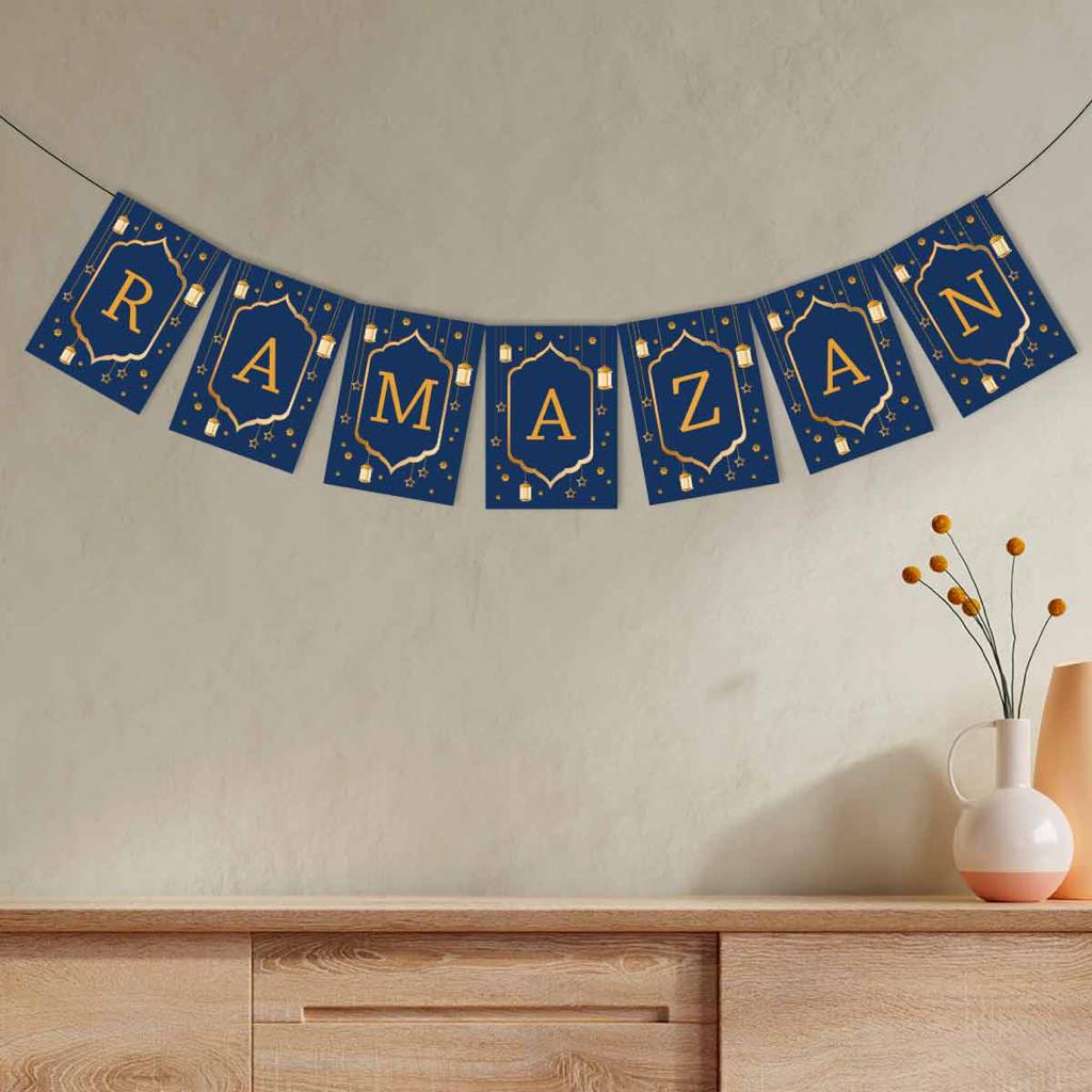 Ramadan Kalender und Deko Set „Blau“ (70-teilig)