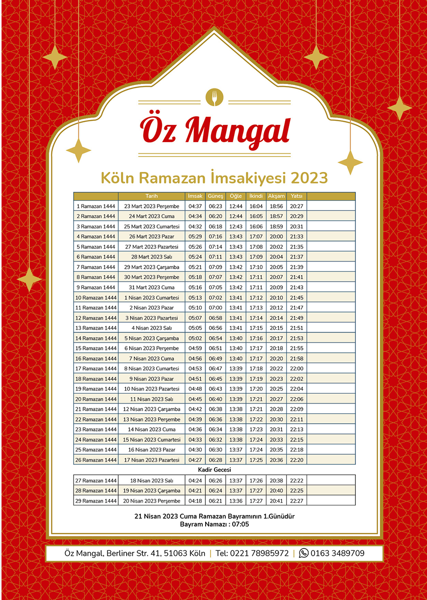 İmsakiye-Kalender Ramadan Imbiss