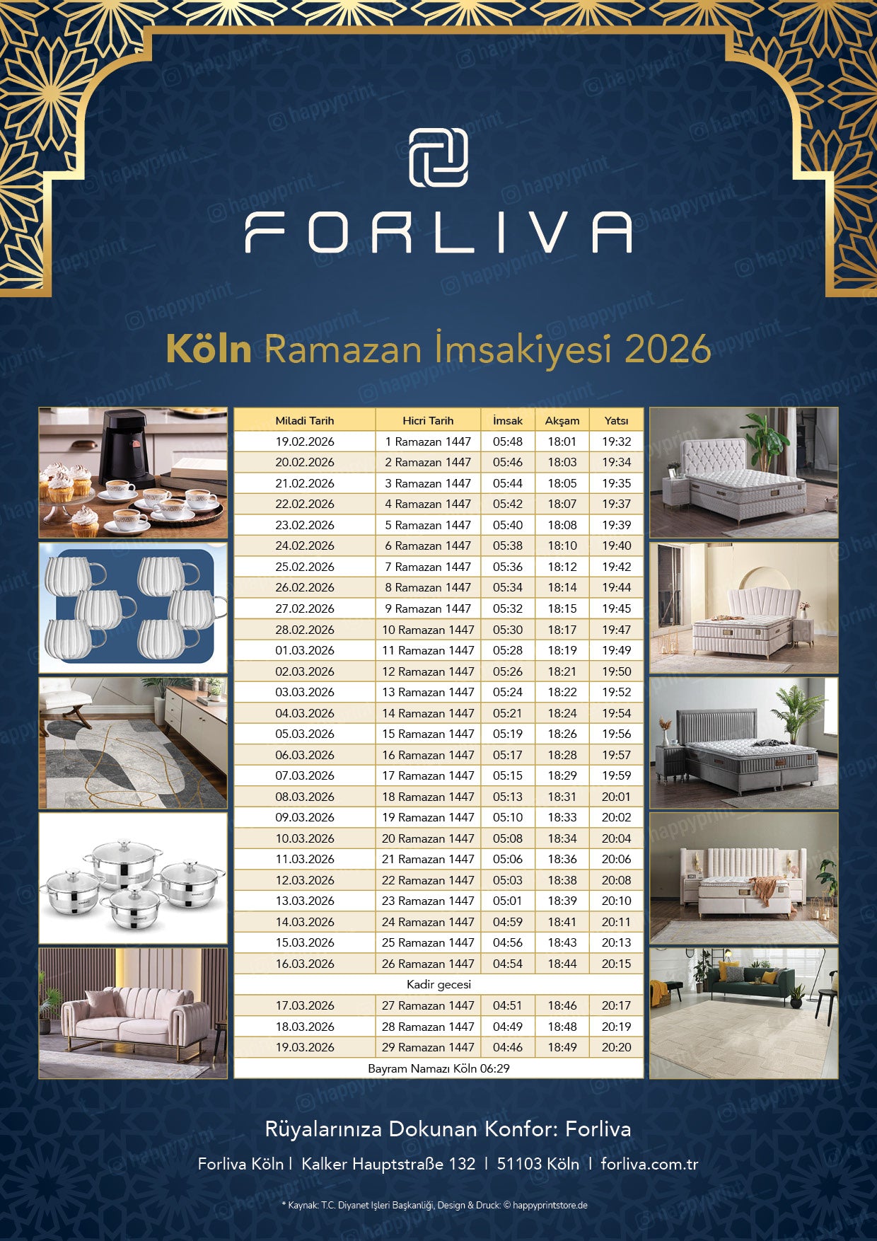 İmsakiye-Kalender Möbel