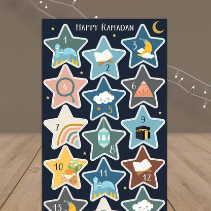 Ramadankalender mit Sticker und Tüten „Sterne“