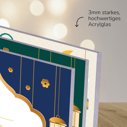 Ramadan Kalender aus Acrylglas „Beige“ (abwischbar)