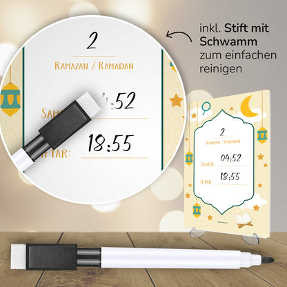 Ramadan Kalender aus Acrylglas „Beige“ (abwischbar)