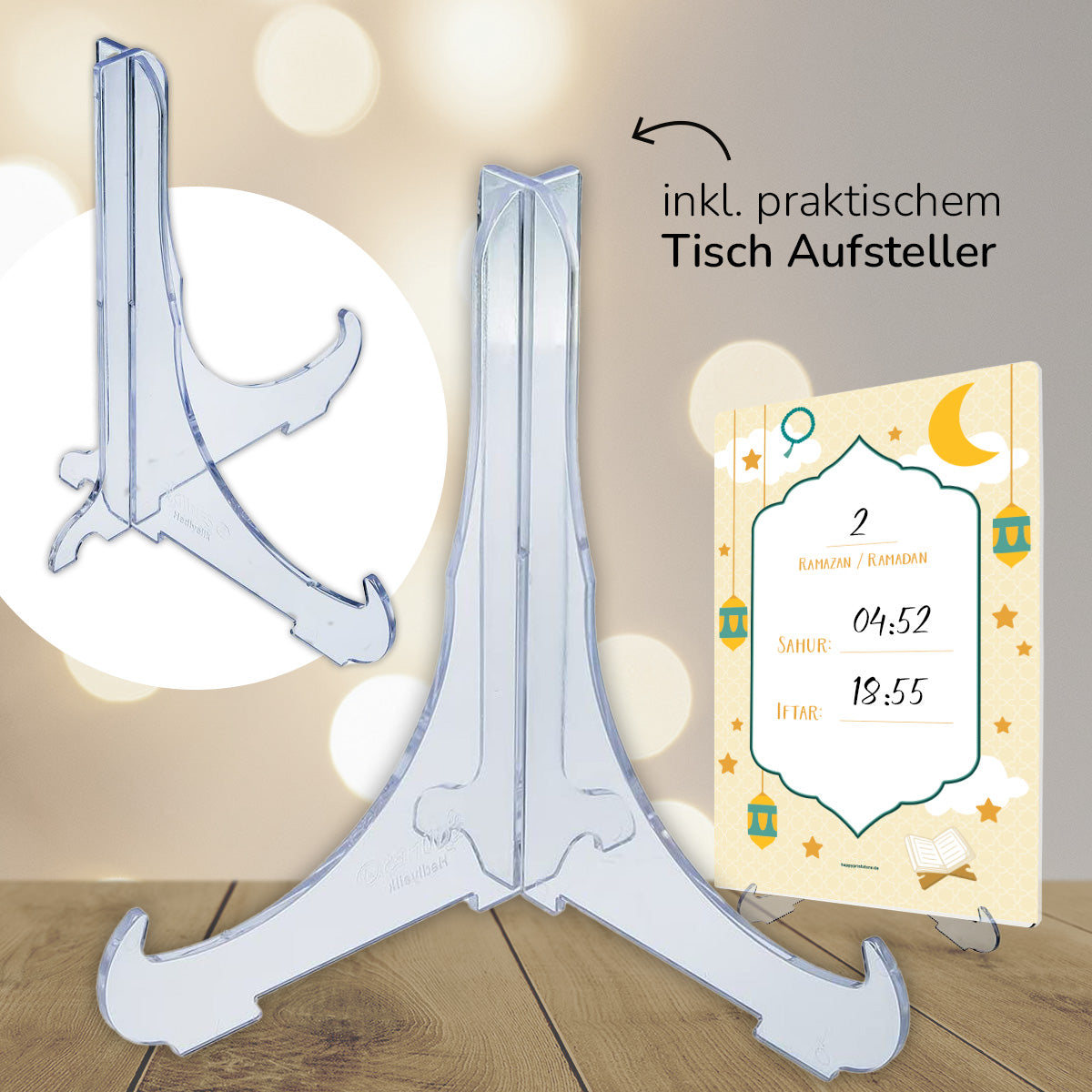 Ramadan Kalender aus Acrylglas „Beige“ (abwischbar)