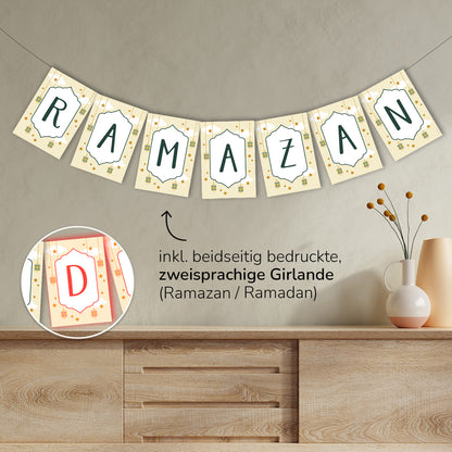 Beiges Ramadan Dekoration Banner – Ramadan Girlande für Zuhause