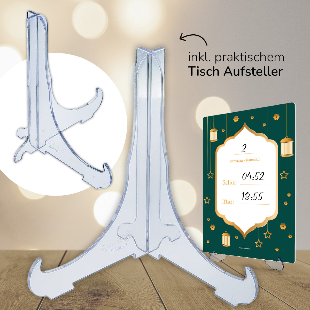 Ramadan Kalender aus Acrylglas „Grün“ (abwischbar)