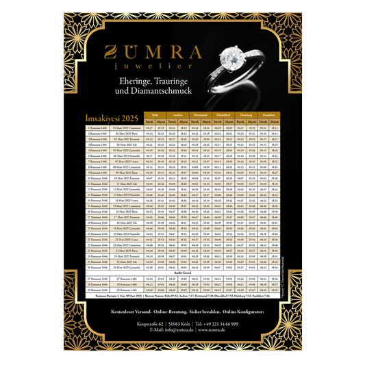 Personalisierter İmsakiye-Kalender