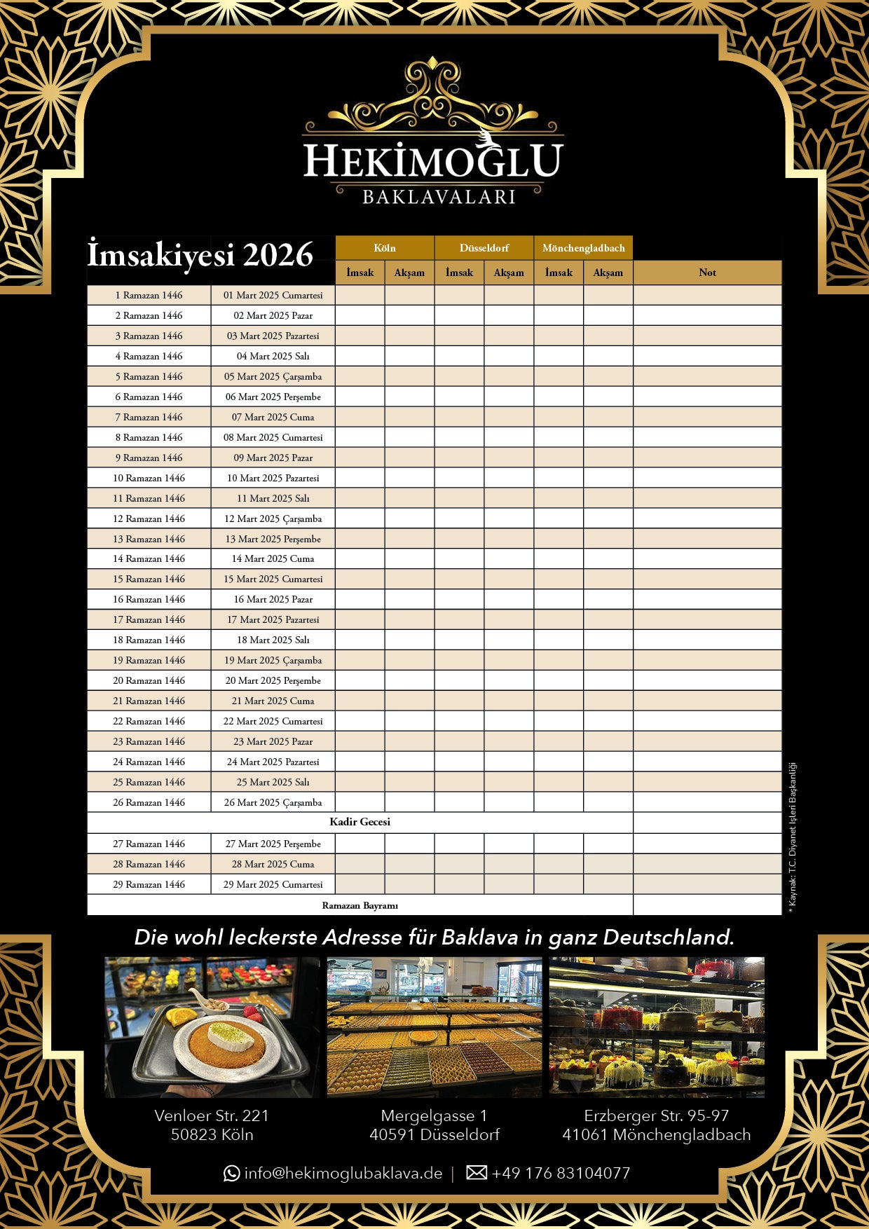 İmsakiye-Kalender Ramadan Baklava