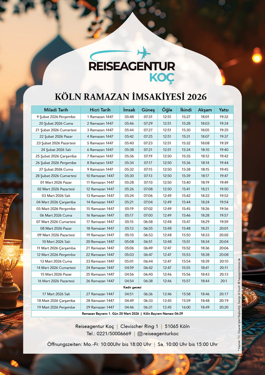 İmsakiye-Kalender Reisebüro