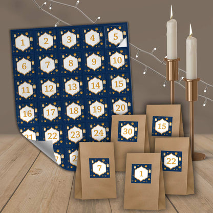 Ramadankalender mit Sticker und Tüten „Blau“