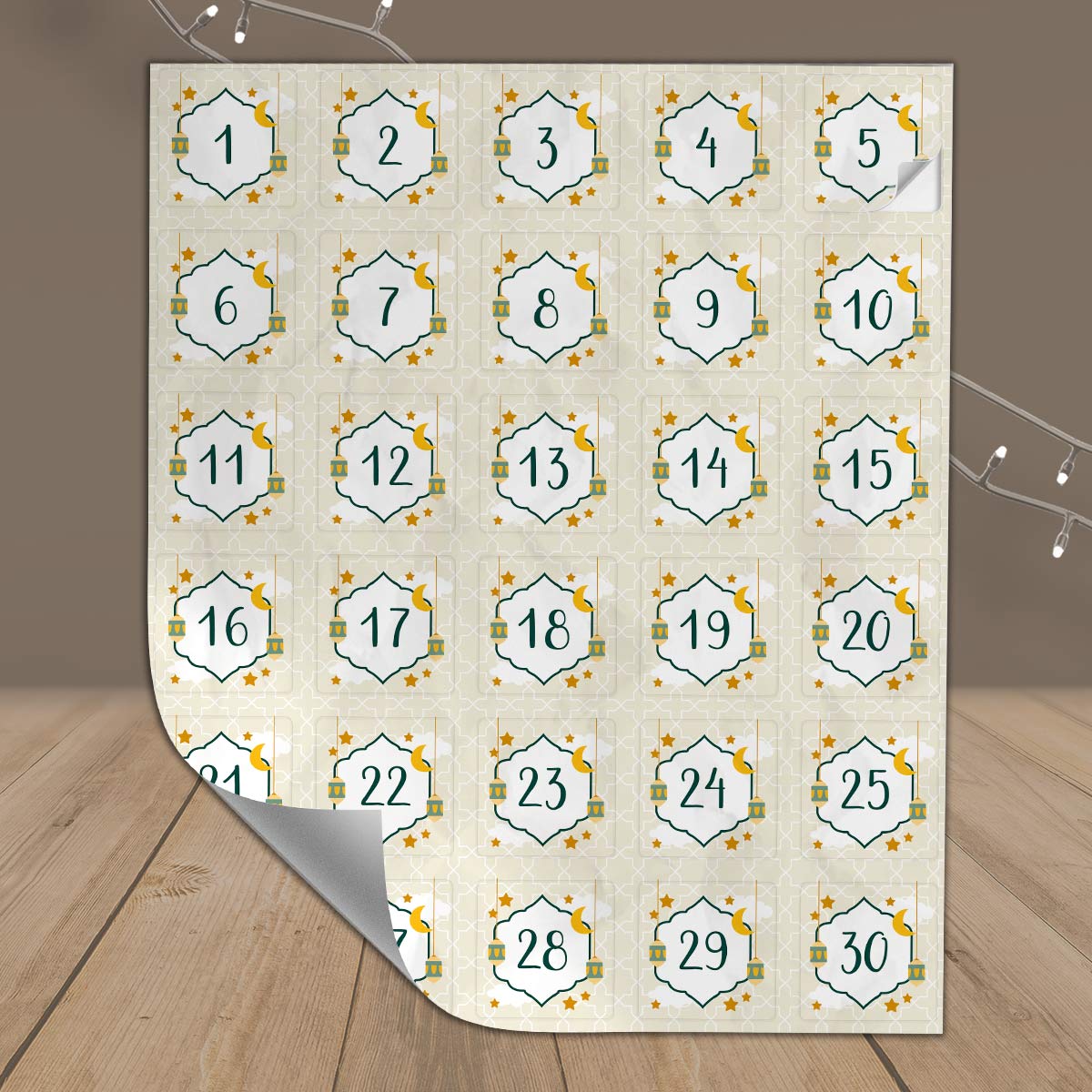 Ramadankalender mit Sticker und Tüten „Beige“