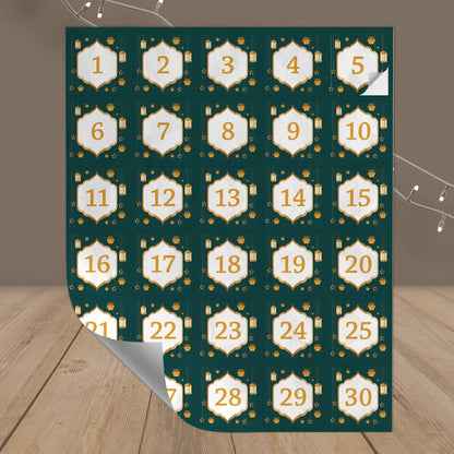 Ramadankalender mit Sticker und Tüten „Grün“
