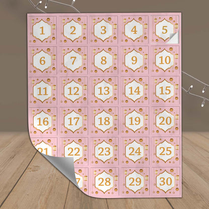 Ramadankalender mit Sticker und Tüten „Rosa“